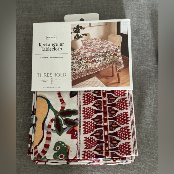 Threshold 60"x84" Mixed Pattern Rectangular Tablecloth - Picture 2 of 3